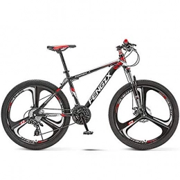 HAOYF Mountain Bike HAOYF 24 / 26 Inch Mountain Bike for Womens / Mens, 21 / 24 / 27 / 30 Speed Double Disc Brake Cruiser Bicycle, Lightweight High-Carbon Steel Frame, Aluminum Alloy Wheels, Red, 26 Inch 24 Speed