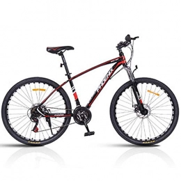HAOYF Bike HAOYF Adult Mountain Bike, 26 / 27.5 Inch 24 Speed Mountain Trail Bike, Aluminum Alloy Off Road Bicycles, Suspension Fork MTB Dual Disc Brakes Mountain Bicycle, Red, 27.5 Inch