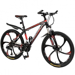 HAOYF Bike HAOYF Mountain Bike 24 / 26 Inch Bicycle Adult, 21 / 24 / 27 / 30 Speed Student Outdoors Sport Cycling Road Bikes Exercise Bikes Hardtail Mountain Bikes with Disc Brakes, Red, 24 Inch 24 Speed