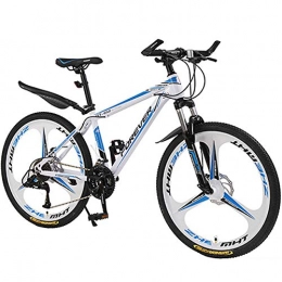 HAOYF Bike HAOYF Mountain Bike 24 / 26 Inch Wheels, 21 / 24 / 27 / 30 Speed High Carbon Steel Outroad Bicycles, Front Suspension, Dual Disc Brakes Mountain Bicycle with Adjustable Seat, White, 26 Inch 21 Speed