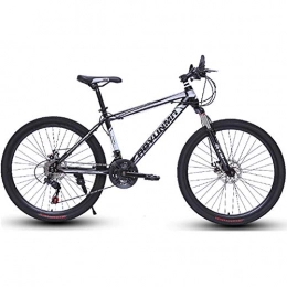 HAOYF Bike HAOYF Mountain Bikes, 24 / 26 Inch 21 / 24 / 27 / 30 Speed Bikes, Hard Tail Mountain Bikes, Men's And Women's Dual Disc Brakes Bicycle High Carbon Steel Off Road Bicycles, Black, 26 Inch 24 Speed