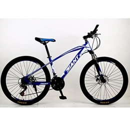 AEF Mountain Bike Hardtail Mountain Bike 26 Inch 21 Speed, High Carbon Steel Frame, Double Disc Brake, Front Suspension Anti-Slip Bicycle MTB for Adult, Blue