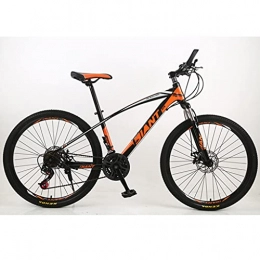 AEF Bike Hardtail Mountain Bike 26 Inch 21 Speed, High Carbon Steel Frame, Double Disc Brake, Front Suspension Anti-Slip Bicycle MTB for Adult, Orange