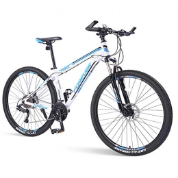 FHKBK Bike Hardtail Mountain Bikes 33-Speed for Men Women, Adults Aluminum alloy All Terrain Mountain Bicycle with Front Suspension / Dual Disc Brake, Anti-Slip, Blue, 26 Inches