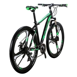  Bike Hardtail Mountain Bikes, X9 21 Speed Bike, 29 Inch Wheels Bicycle, 19 Inch Aluminum Frame, UK In Stock (29Inch-K green)