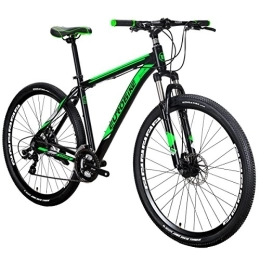 Bike Hardtail Mountain Bikes, X9 21 Speed Bike, 29 Inch Wheels Bicycle, 19 Inch Aluminum Frame, UK In Stock (29Inch-spoke green)