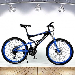 HCMNME Mountain Bike HCMNME durable bicycle Adult Mountain Bike, 21 Speed Double Disc Brake Bikes, Aluminum Alloy Beach Snow Bicycle, 26 Inch Wheels, Man Woman General Purpose Alloy frame with Disc Brakes