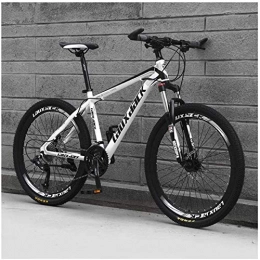 HCMNME Bike HCMNME durable bicycle, Outdoor sports 26" Front Suspension Variable Speed HighCarbon Steel Mountain Bike Suitable for Teenagers Aged 16+ 3 Colors, White Outdoor sports Mountain Bike Alloy frame