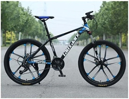 HCMNME Mountain Bike HCMNME durable bicycle, Outdoor sports Unisex 27Speed FrontSuspension Mountain Bike, 17Inch Frame, 26Inch 10 Spoke Wheels with Dual Disc Brakes, Black Outdoor sports Mountain Bike Alloy frame wit