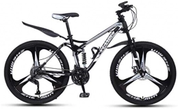 HCMNME Mountain Bike HCMNME Mountain Bikes, 24 inch downhill soft tail mountain bike variable speed men and women three-wheel mountain bike Alloy frame with Disc Brakes (Color : Black and silver, Size : 21 speed)