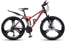 HCMNME Mountain Bike HCMNME Mountain Bikes, 24 inch downhill soft tail mountain bike variable speed men and women three-wheel mountain bike Alloy frame with Disc Brakes (Color : Black red, Size : 30 speed)