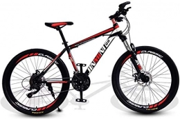 HCMNME Bike HCMNME Mountain Bikes, 24 inch mountain bike adult male and female variable speed travel bicycle spoke wheel Alloy frame with Disc Brakes (Color : Black red, Size : 21 speed)