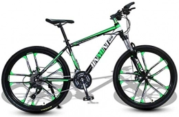 HCMNME Mountain Bike HCMNME Mountain Bikes, 24 inch mountain bike adult men and women variable speed mobility bicycle ten cutter wheels Alloy frame with Disc Brakes (Color : Dark green, Size : 27 speed)