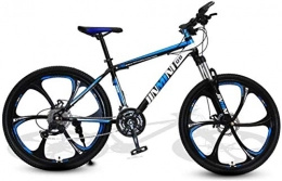 HCMNME Mountain Bike HCMNME Mountain Bikes, 24 inch mountain bike adult men and women variable speed transportation bicycle six cutter wheels Alloy frame with Disc Brakes (Color : Black blue, Size : 21 speed)
