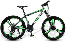 HCMNME Mountain Bike HCMNME Mountain Bikes, 24 inch mountain bike adult men and women variable speed transportation bicycle three-knife wheel Alloy frame with Disc Brakes (Color : Dark green, Size : 21 speed)