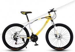 HCMNME Mountain Bike HCMNME Mountain Bikes, 24 inch mountain bike adult variable speed damping bicycle off-road dual disc brake spoke wheel bicycle Alloy frame with Disc Brakes (Color : White yellow, Size : 24 speed)