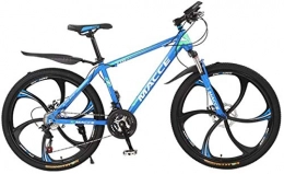 HCMNME Bike HCMNME Mountain Bikes, 24 inch mountain bike bicycle male and female adult variable speed six-wheel shock-absorbing bicycle Alloy frame with Disc Brakes (Color : Blue, Size : 21 speed)