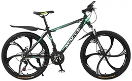 HCMNME Bike HCMNME Mountain Bikes, 24 inch mountain bike bicycle male and female adult variable speed six-wheel shock-absorbing bicycle Alloy frame with Disc Brakes (Color : Dark green, Size : 21 speed)