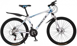 HCMNME Mountain Bike HCMNME Mountain Bikes, 24 inch mountain bike bicycle male and female adult variable speed spoke wheel shock absorbing bicycle Alloy frame with Disc Brakes (Color : White blue, Size : 21 speed)