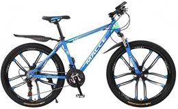 HCMNME Mountain Bike HCMNME Mountain Bikes, 24 inch mountain bike bicycle male and female adult variable speed ten-wheel shock-absorbing bicycle Alloy frame with Disc Brakes (Color : Blue, Size : 21 speed)
