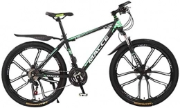 HCMNME Mountain Bike HCMNME Mountain Bikes, 24 inch mountain bike bicycle male and female adult variable speed ten-wheel shock-absorbing bicycle Alloy frame with Disc Brakes (Color : Dark green, Size : 24 speed)