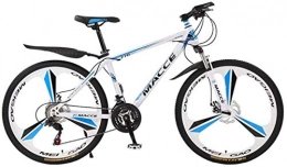 HCMNME Mountain Bike HCMNME Mountain Bikes, 24 inch mountain bike bicycle male and female adult variable speed three-wheeled shock-absorbing bicycle Alloy frame with Disc Brakes (Color : White blue, Size : 21 speed)