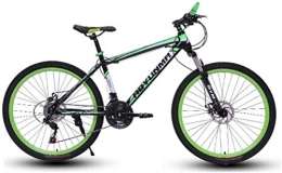 HCMNME Mountain Bike HCMNME Mountain Bikes, 24 inch mountain bike bicycle male and female lightweight dual disc brakes variable speed bicycle spoke wheel Alloy frame with Disc Brakes (Color : Dark green, Size : 21 speed)