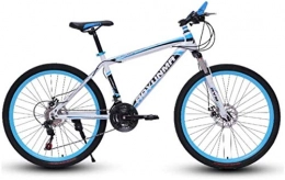 HCMNME Mountain Bike HCMNME Mountain Bikes, 24 inch mountain bike bicycle male and female lightweight dual disc brakes variable speed bicycle spoke wheel Alloy frame with Disc Brakes (Color : White blue, Size : 21 speed)