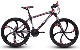 HCMNME Bike HCMNME Mountain Bikes, 24 inch mountain bike bicycle men and women lightweight dual disc brakes variable speed bicycle six-wheel Alloy frame with Disc Brakes (Color : Black red, Size : 24 speed)