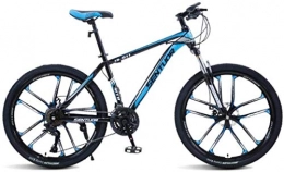 HCMNME Mountain Bike HCMNME Mountain Bikes, 24-inch mountain bike cross-country variable speed racing light bicycle ten cutter wheels Alloy frame with Disc Brakes (Color : Black blue, Size : 27 speed)