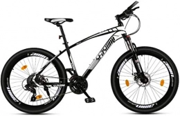 HCMNME Mountain Bike HCMNME Mountain Bikes, 24 inch mountain bike male and female adult super light racing light bicycle spoke wheel Alloy frame with Disc Brakes (Color : Black and white, Size : 21 speed)