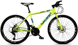 HCMNME Bike HCMNME Mountain Bikes, 24 inch mountain bike male and female adult super light variable speed bicycle spoke wheel Alloy frame with Disc Brakes (Color : Fluorescent yellow, Size : 30 speed)