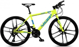 HCMNME Mountain Bike HCMNME Mountain Bikes, 24 inch mountain bike male and female adult super light variable speed bicycle ten-cutter wheel Alloy frame with Disc Brakes (Color : Fluorescent yellow, Size : 24 speed)