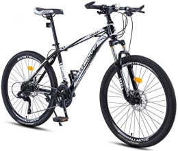 HCMNME Mountain Bike HCMNME Mountain Bikes, 24 inch mountain bike male and female adult variable speed racing ultra-light bicycle 40 cutter wheels Alloy frame with Disc Brakes (Color : Black and white, Size : 21 speed)