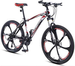 HCMNME Mountain Bike HCMNME Mountain Bikes, 24 inch mountain bike male and female adult variable speed racing ultra-light bicycle six cutter wheels Alloy frame with Disc Brakes (Color : Black red, Size : 24 speed)