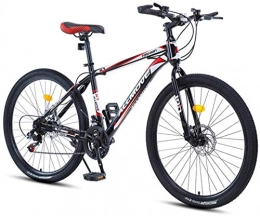 HCMNME Mountain Bike HCMNME Mountain Bikes, 24 inch mountain bike male and female adult variable speed racing ultra-light bicycle spoke wheel Alloy frame with Disc Brakes (Color : Black red, Size : 21 speed)
