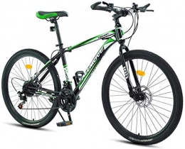 HCMNME Mountain Bike HCMNME Mountain Bikes, 24 inch mountain bike male and female adult variable speed racing ultra-light bicycle spoke wheel Alloy frame with Disc Brakes (Color : Dark green, Size : 21 speed)