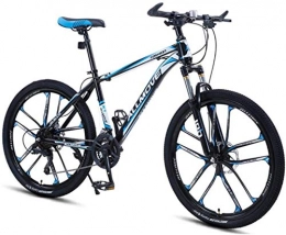 HCMNME Mountain Bike HCMNME Mountain Bikes, 24 inch mountain bike male and female adult variable speed racing ultra-light bicycle ten cutter wheels Alloy frame with Disc Brakes (Color : Black blue, Size : 30 speed)