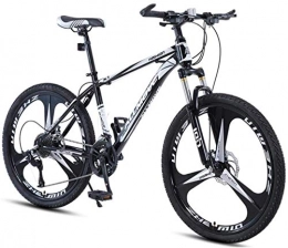 HCMNME Mountain Bike HCMNME Mountain Bikes, 24 inch mountain bike male and female adult variable speed racing ultra-light bicycle three-knife wheel Alloy frame with Disc Brakes (Color : Black and white, Size : 27 speed)