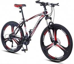 HCMNME Mountain Bike HCMNME Mountain Bikes, 24 inch mountain bike male and female adult variable speed racing ultra-light bicycle three-knife wheel Alloy frame with Disc Brakes (Color : Black red, Size : 21 speed)