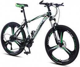 HCMNME Mountain Bike HCMNME Mountain Bikes, 24 inch mountain bike male and female adult variable speed racing ultra-light bicycle three-knife wheel Alloy frame with Disc Brakes (Color : Dark green, Size : 30 speed)