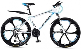 HCMNME Mountain Bike HCMNME Mountain Bikes, 24-inch mountain bike variable speed male and female mobility six-wheel bicycle Alloy frame with Disc Brakes (Color : White blue, Size : 21 speed)