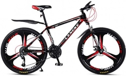 HCMNME Mountain Bike HCMNME Mountain Bikes, 24 inch mountain bike variable speed male and female three-wheeled bicycle Alloy frame with Disc Brakes (Color : Black red, Size : 30 speed)