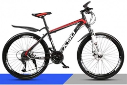 HCMNME Mountain Bike HCMNME Mountain Bikes, 26 inch mountain bike adult men and women variable speed light road racing 40 cutter wheels Alloy frame with Disc Brakes (Color : Black red, Size : 21 speed)