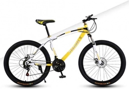HCMNME Mountain Bike HCMNME Mountain Bikes, 26 inch mountain bike adult variable speed damping bicycle off-road dual disc brake spoke wheel bicycle Alloy frame with Disc Brakes (Color : White yellow, Size : 24 speed)