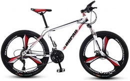 HCMNME Mountain Bike HCMNME Mountain Bikes, 26 inch mountain bike aluminum alloy cross-country lightweight variable speed youth three-wheel bicycle Alloy frame with Disc Brakes (Color : White Red, Size : 21 speed)