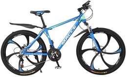HCMNME Mountain Bike HCMNME Mountain Bikes, 26 inch mountain bike bicycle male and female adult variable speed six-wheel shock-absorbing bicycle Alloy frame with Disc Brakes (Color : Blue, Size : 24 speed)