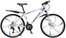 HCMNME Bike HCMNME Mountain Bikes, 26 inch mountain bike bicycle male and female adult variable speed spoke wheel shock-absorbing bicycle Alloy frame with Disc Brakes (Color : White blue, Size : 21 speed)