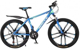 HCMNME Mountain Bike HCMNME Mountain Bikes, 26 inch mountain bike bicycle male and female adult variable speed ten-wheel shock-absorbing bicycle Alloy frame with Disc Brakes (Color : Blue, Size : 21 speed)