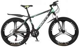 HCMNME Mountain Bike HCMNME Mountain Bikes, 26 inch mountain bike bicycle male and female adult variable speed three-wheeled shock-absorbing bicycle Alloy frame with Disc Brakes (Color : Dark green, Size : 24 speed)